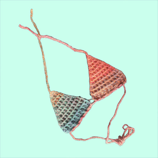 sunset sherbet waffle bikini top